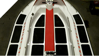 Inside hovercraft cockpit